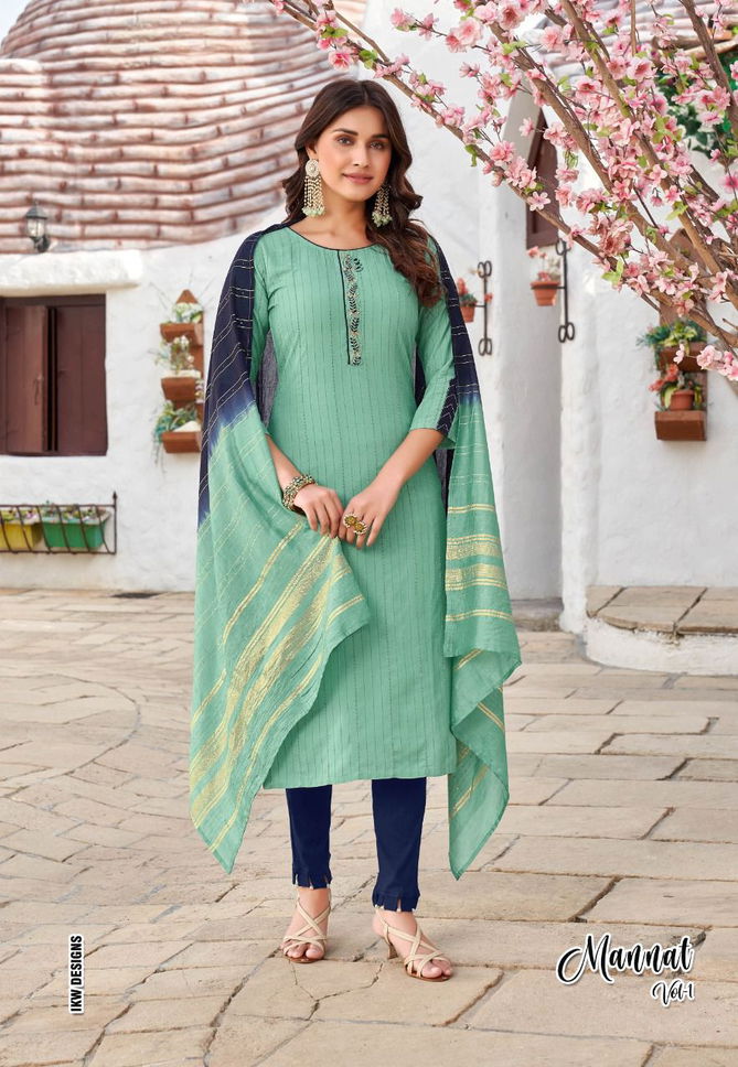 Mannat 1 Fancy Festive Wear Designer Kurti Bottom With Dupatta Collection